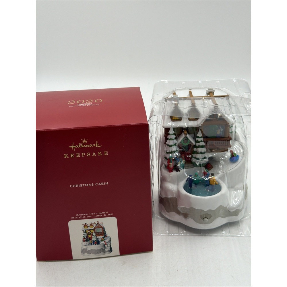 Hallmark Keepsake Magic Light Sound Motion Ornament CHRISTMAS CABIN (2020)